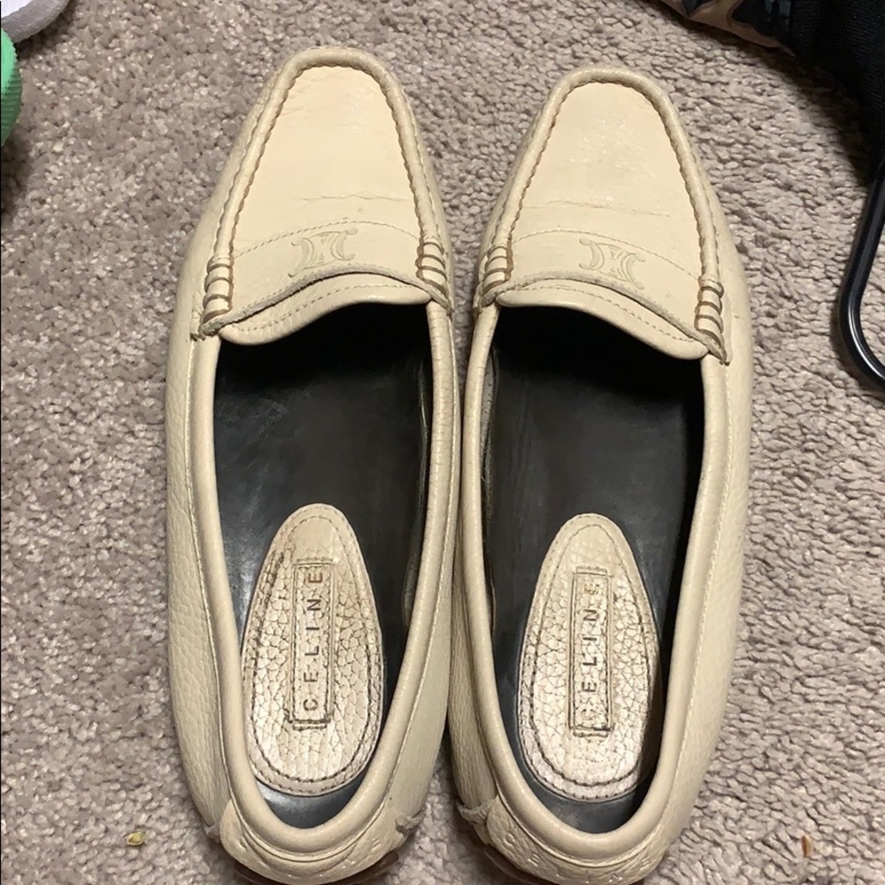 CELINE moccasins beige size 38